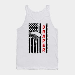 Draper, The Point, Utah, USA - Vintage Paragliding Skydiving Parachuting Logo Tank Top